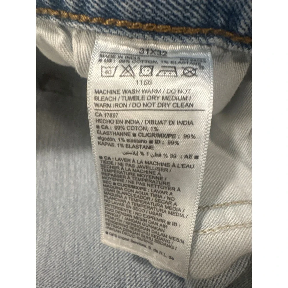 Old Navy Mens Straight Leg Light Wash Denim Jeans 31x32 Light Blue casual work